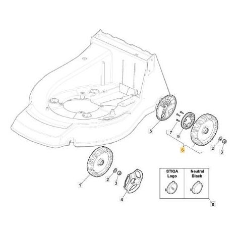 RUOTA PL.+COR.=210 CUSC. x MC504/PAN ORIGINALE STIGA - 381007802/0