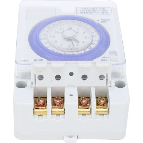 TB-388 24-Stunden-Zeitschaltuhr, programmierbar, quarzgesteuert, Schrittmotor-Timer, AC 100–240 V, 50/60 Hz (1/5)