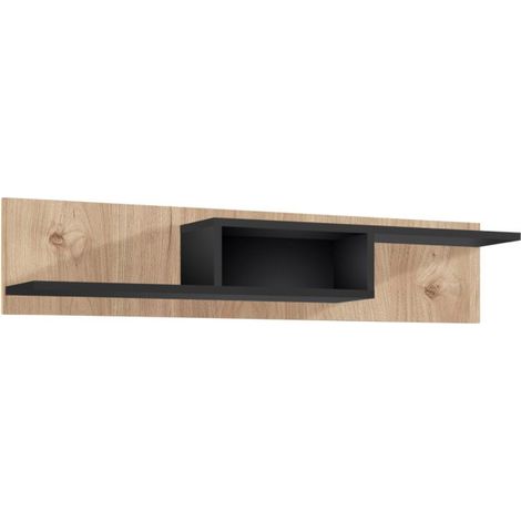 Étagère Murale "Cross" 150cm Naturel & Noir (1/3)