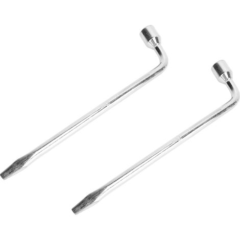 2 clés en L hexagonales 21mm pour roue de secours, embout à douille fendue pour démonter les écrous de pneu auto (1/5)