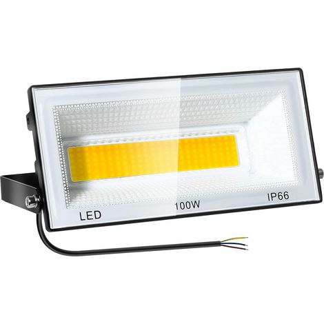 100W Projecteur LED Extérieur,Spot LED Extérieur 3000K Blanc Chaud 10000LM,IP66 étanche Eclairage de Sécurité pour Cour,Jardin,Garage(Sans prise) (1/5)