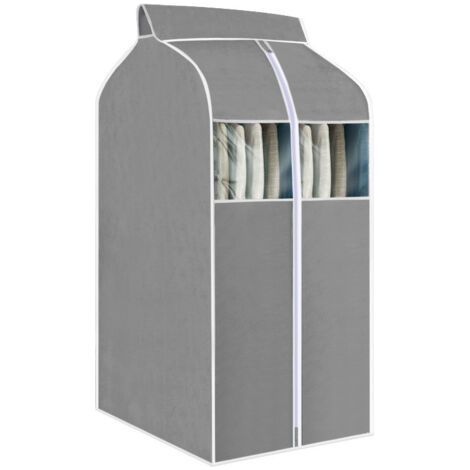 Beige-Hanging Clothes Bag Clothes Bag Organizer Storage Bag with Clear PVC Windows Dustproof Clothes Support Cover 6048100cm (1/4)