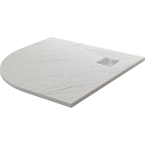 Piatto Doccia Semicircolare 90x90 cm in Acrilico Fosterberg Azalea 4 Bianco (1/4)
