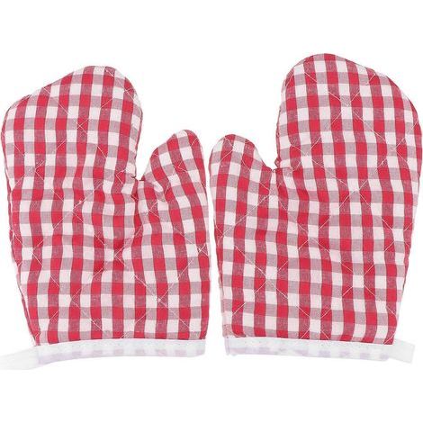 Lot de 2 gants de cuisine isolants et anti-brûlures pour enfants, compatibles avec le four à micro-ondes et la pâtisserie. (1/4)