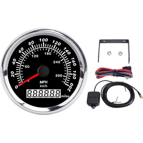 Tachimetro marino Toivize da 85 mm, IP67, acciaio inossidabile 316L, retroilluminazione a 7 colori, display digitale, lancetta rossa, impermeabile, antiappannamento, universale per imbarcazioni. (1/5)