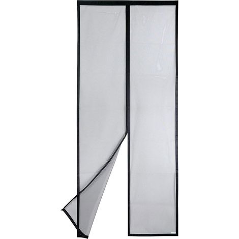 Porta con zanzariera magnetica - Rete resistente, guarnizione magnetica dall'alto verso il basso, chiusura automatica, mantiene l'aria fresca all'interno (90x210, nero)