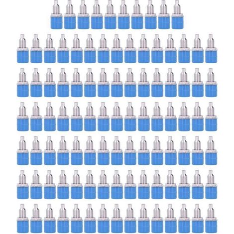 100 Pièces Douilles Banane M6 4mm - Accessoires de Connexion Électrique Haute Qualité, Transmission Optimale - Bleu (1/5)