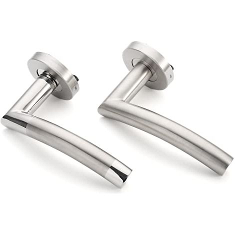 Lot de 2 Poignée de porte Poignée de porte en inox Poignée de porte intérieure avec rosace (1/4)