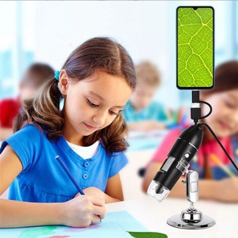 NALOOKAMIC  Microscope Numérique USB 1600X Portable pour Soudure et Réparation Téléphone avec LED