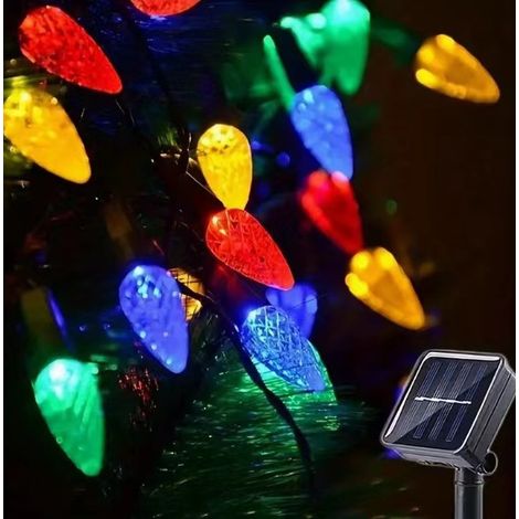 Catena Luminosa Solare a LED C6 per Esterni, 8 Modalità, Impermeabile, 5 m, 50 LED, Multicolore, Luci Natalizie (1/5)