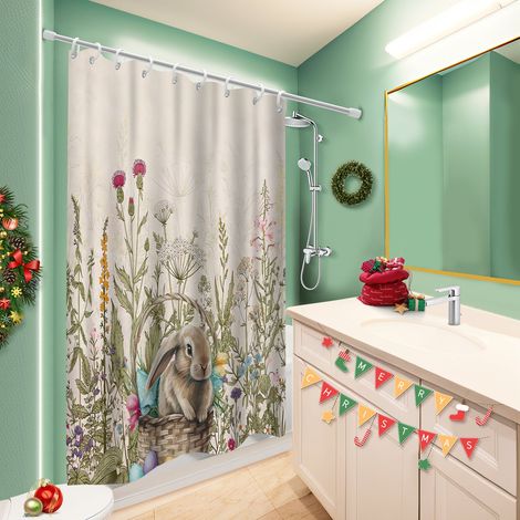 Rideau douche polyester 180x180 cocooning rideau étanche pour créer une ambiance spa (1/5)