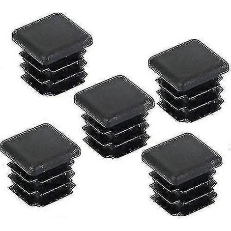 Lot de 20 embouts pour pieds de chaise, bouchons carrés pour tuyaux, capuchons carrés en plastique pour meubles (cadeau) (1/5)