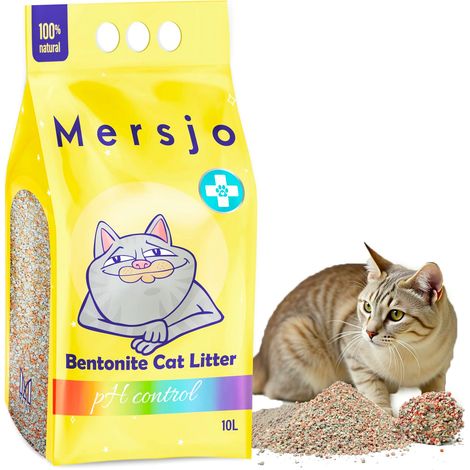 Arena para gatos de bentonita con control de pH, 10 l