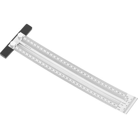 Règle à angle droit en acier inoxydable pour menuisier et ébéniste - Outil de mesure - Règle à angle droit en acier inoxydable - 300 mm (1/5)