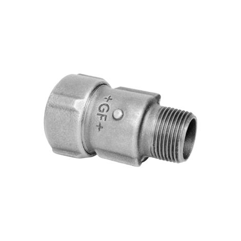 Primofit Übergangsstück mit AG, 3/8" für Stahlrohre, schwarz