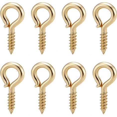 200 crochets à œillet à vis 5x10 mm en métal de qualité supérieure, polis à la main, robustes et durables, finition or pur. (1/5)