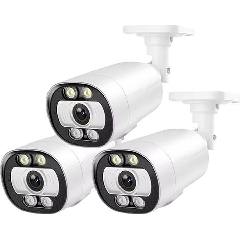 Caméra IP CCTV, Détection de mouvement par IA, Communication audio bidirectionnelle, 3pc 48V POE 5MP Cam (1/2)
