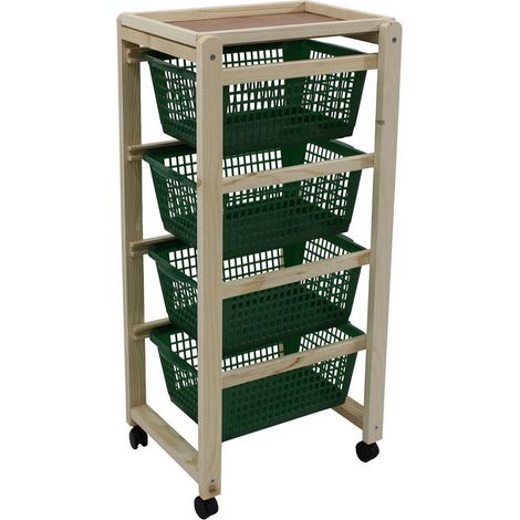 1PZ CARRELLO DA CUCINA CON CESTELLI colore naturale