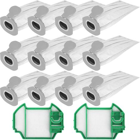 12 Sacs d'aspirateur pour Aspirateur pour Vorwerk Kobold VK7,compatibles avec Vorwerk Kobold VK7 FP7, avec 2 Filtres HEPA,Accessoires pour Aspirateurs pour Vorwerk Kobold,Sac à Poussière de Rechange (1/5)