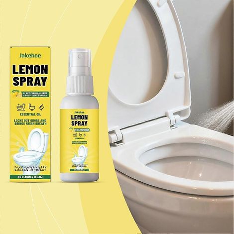 Spray WC aux ingrédients naturels pour les nez sensibles. Élimination instantanée des odeurs et parfum citron frais. Compagnon d'hygiène idéal pour les voyages. (1/4)