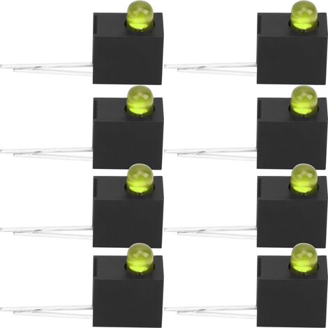 100 Pièces LED 3mm Jaune avec Support à Trou Unique, Kit d'Éclairage Industriel