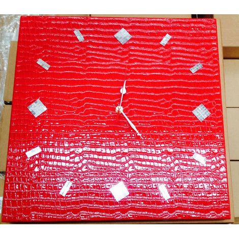 Orologio da Parete Effetto Coccodrillo Colore Rosso 40 cm (1/2)