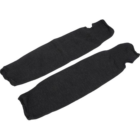 Manchon de protection anti-coupure niveau 5, manchette résistante aux coupures avec passant pouce, noir, taille L, 40 cm (15,7 pouces). (1/5)