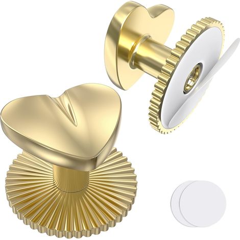 Set di 2 maniglie adesive per mobili – Maniglie autoadesive in lega di zinco per cassetti, armadi, cassettiere, frigoriferi – Installazione senza trapano (2 pezzi, oro) (1/5)