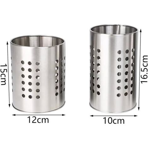 2 Pièces Porte Ustensiles Cuisine Pot Égouttoir à Couverts en Acier Inoxydable Vaisselle Antirouille Boite de Rangement pour (1/5)