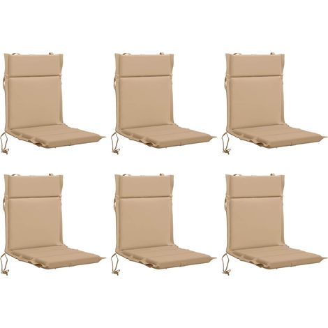 6-Piece High Back Chair Cushions GEMERT 6 pcs 100% Polyester vidaXL