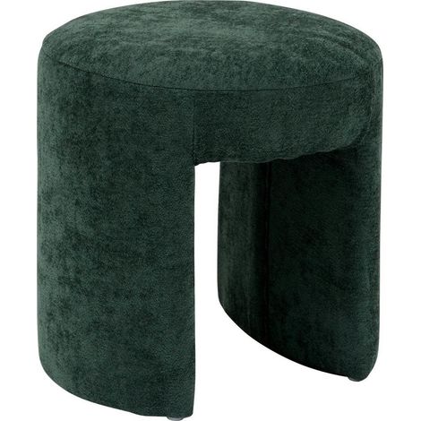 Pouf Design en Tissu "Jin" 38cm Vert Cèdre