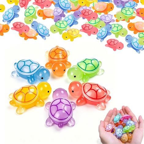 60 Piezas Mini Tortugas, Mini Figuras de Tortugas Luminosas de Resina, Micropaisajes DIY para Decoración de Jardín, Paisajismo y Decoración del Hogar (3,2x2,1x0,8cm) (1/5)