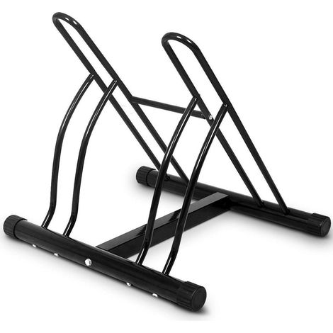 Supporto Parcheggio per 2 Biciclette Portabiciclette Rastrelliera 2 Posti da Pavimento o da Parete Esterno in Acciaio, Nero (1/5)