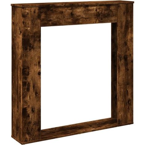 Manteau de cheminée en chêne fumé, 100 x 20 x 100 cm, bois d'ingénierie (1/5)