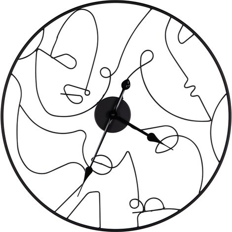 Table Passion - Horloge noire métal visage 60 cm (1/2)