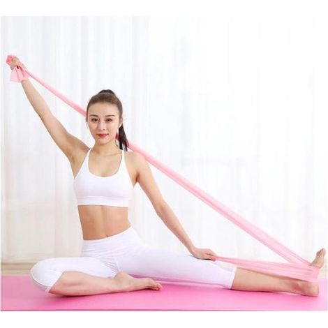 Bande de résistance 1,5 m - Rose - Pour sport et exercice à domicile - Élastique de fitness (1/4)