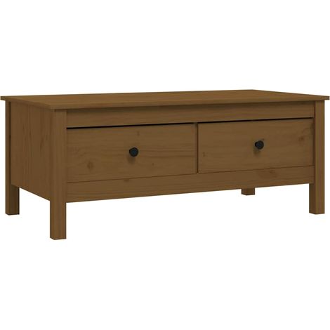 Maison Exclusive - Mesa de centro madera maciza de pino marrón mi (1/5)