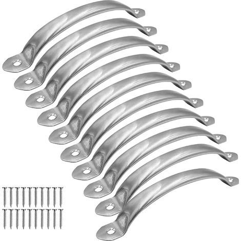 Stainless Steel Handles Kitchen Cabinet Handles Kitchen Cabinet Handles with Screws Kitchen Cabinet Drawer Bathroom Bedroom Silver (1/5)