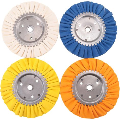 Kit de Roues de Polissage des Voies Respiratoires, Roues en Tissu pour Machines à Bois pour Meuleuse D'Angle, DiamèTre de 8 Pouces, 4 PièCes (1/5)