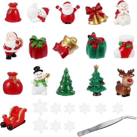 27 miniatures de Noël pour maison de poupée, décorations de Noël miniatures, paysage pour fenêtre (1/2)