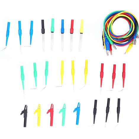 Câble de Test de connecteur banane vers pince Crocodile, Kit de fils de ligne avec sonde arrière (1/5)