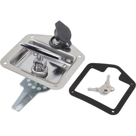 Poignée à loquet en acier inoxydable poli pour boîte à outils, serrure de coffre de camion et armoire électrique, fermeture robuste. (1/5)