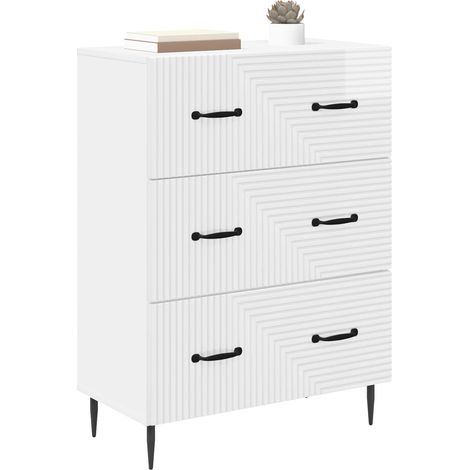Maison Exclusive - Mobile con Cassetti Bianco Lucido 66 x 34,5 x 89,5 cm