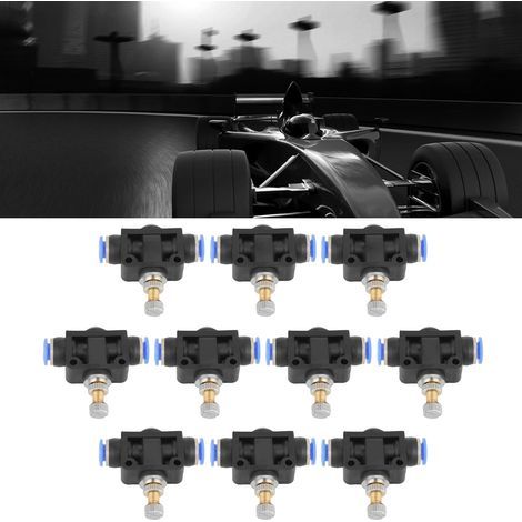 10 unidades de controlador de flujo neumático de empuje de 6 mm, regulador de velocidad de aire (1/5)
