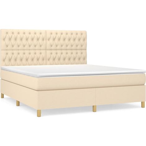 Maison Exclusive - Boxspringbett mit Matratze Creme 180x200 cm St
