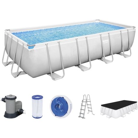 TrAdE Shop Traesio - Piscina Fuori Terra Power Steel Con Struttura Pompa Filtro 549x274x122cm Rettangolare 56465 - (1/5)