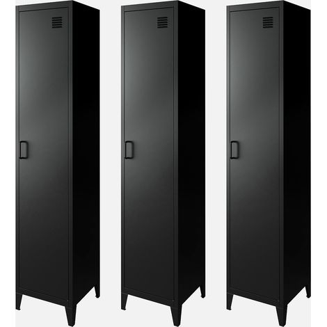 Armario dormitorio industrial con 4 almacenamientos, set de 3 (1/5)