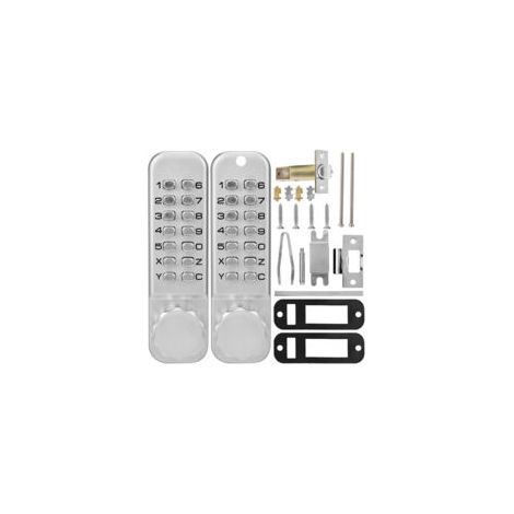 Serrure mécanique à code 4-7 bits Alliage de zinc et acier Épaisseur de porte 30-60 mm Entraxe 60 mm Pour portes intérieures et extérieures