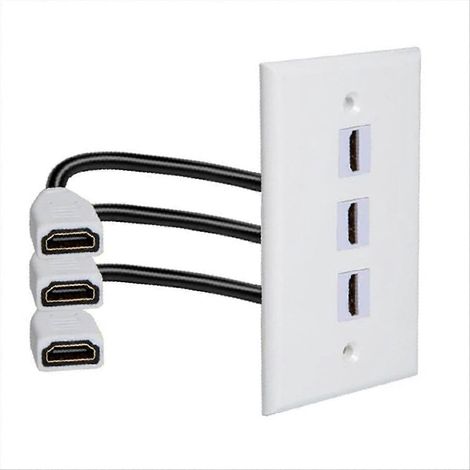 Panneau mural compatible 3D 4K 60 Hz à 3 ports, compatible avec un adaptateur femelle-femelle 2.0, adapté aux home cinémas et aux DVD. (1/5)