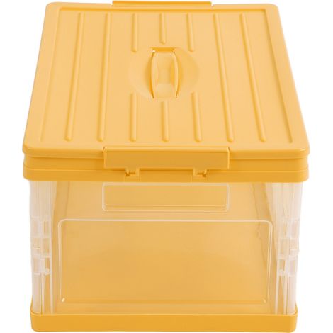 Bac de rangement pliable grande capacité pour siège et coffre, idéal pour la maison, la voiture et les voyages en extérieur (jaune) (1/5)